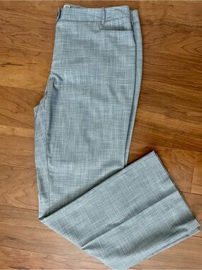 Calvin Klein Light Gray Dress Pants – Women’s Tailored Flat-Front Trousers 14